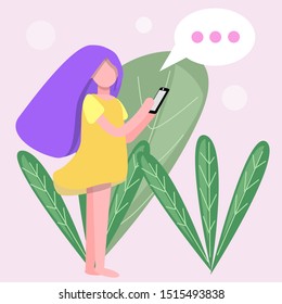 the girl with the phone in her hands is a blogger's message