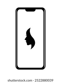 Girl in a phone silhouette