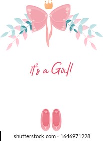 It's a girl phrase for baby shower postcard, invitation. 