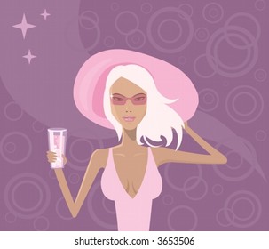 a girl in pink
