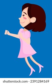 girl in a pink dress dancing