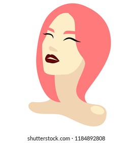 Girl and pink hair