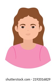 girl with pink tshirt icon isolated