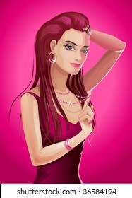 Girl Pink (vector)