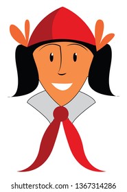 A girl in pioneer costume vector  