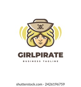 girl pirate vector logo design