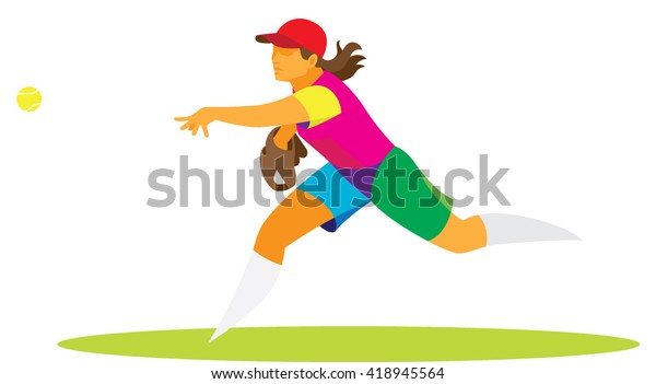 girl is a\
pitcher in softball and takes the\
ball