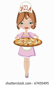 Girl with pizza
