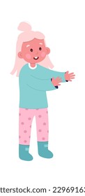 Girl play with toys Hobby and entertainment vector illustration
