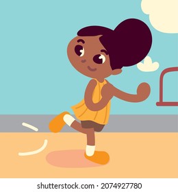 girl in the playground cartoon