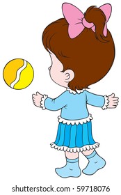 Girl playing with a ball