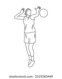 Girl playing with ball, basketball