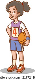girl playing basketball vector illustration