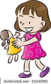girl playing with a doll