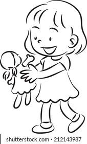 girl playing with a doll