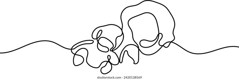Girl Playing Doll Continuous Single Line Art