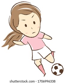 Girl Playing Football 