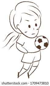 girl playing football "Trap the ball"