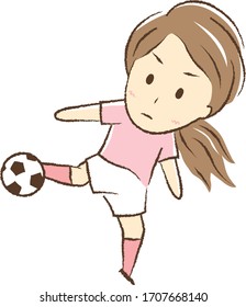 Girl Playing Football 