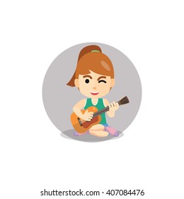 Girl playing guitar