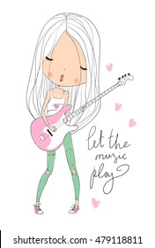 Girl playing guitar.