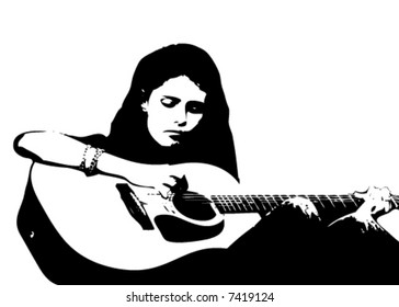 Girl playing guitar
