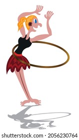 A girl Playing hula hoop