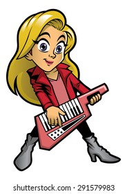 girl playing keytar 