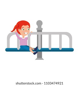 girl playing in park playground wheel icon