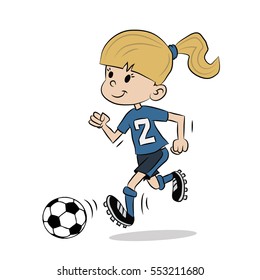 Girl playing soccer