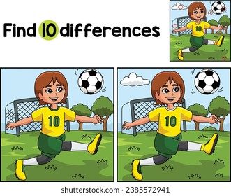  Las chicas que juegan fútbol encuentran las diferencias