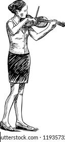 girl playing the violin