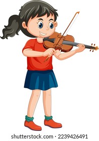 Una niña tocando un instrumento musical de violín