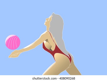 girl playing volleyball