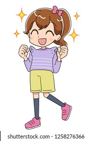 A girl is pleased