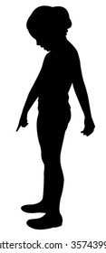 girl pointing the down