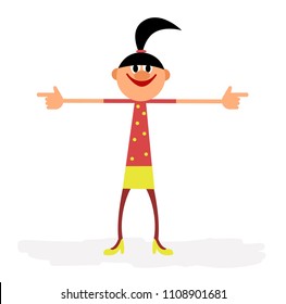 Girl pointing a finger