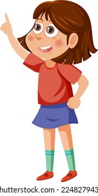 A girl pointing finger cartoon character illustration