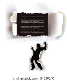 girl pointing to the text frame