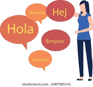 The girl is pointing to these words.