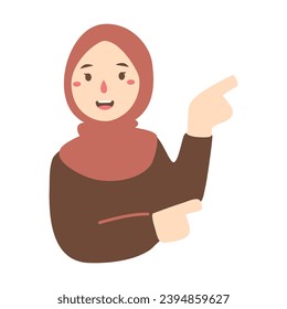 girl points direction with her finger