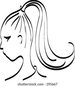 Girl with a ponytail