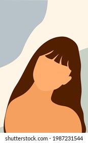Girl portrait abstract minimalist boho silhouette face