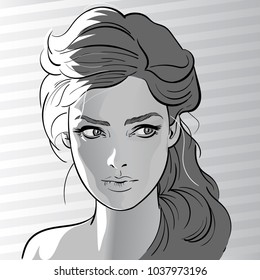 女性 横顔 逆光 のイラスト素材 画像 ベクター画像 Shutterstock