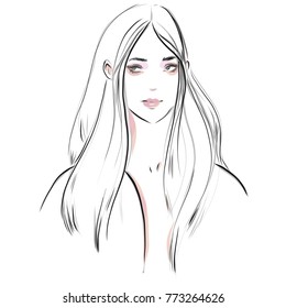 Girl portrait Fashion illustration
