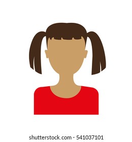 girl portrait  icon isolated on a white background