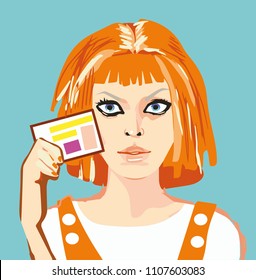 girl portrait. Vector illustration