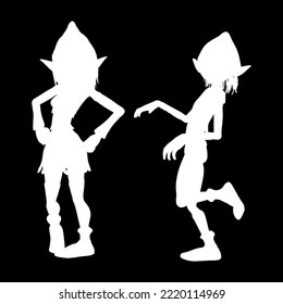 Girl Pose Character 3d Boy Elf Vector