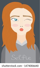 A girl posing for a selfie