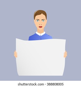 girl with poster